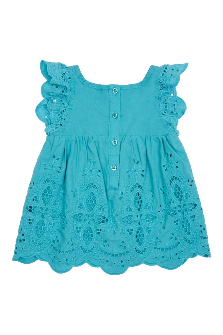 Michelle Eyelet Embroidered Dress, Alternate, color, TURQUOISE