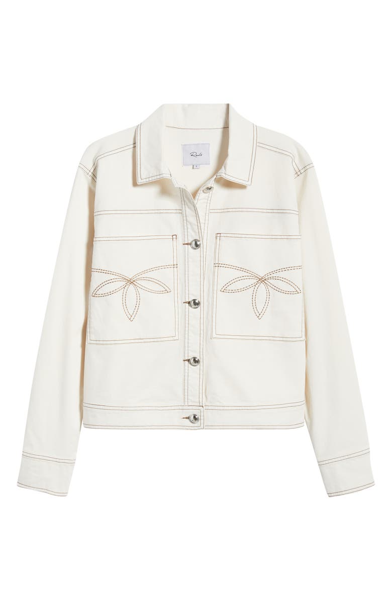 Rails Briggs Topstitch Detail Stretch Cotton Jacket, Alternate, color, Bone