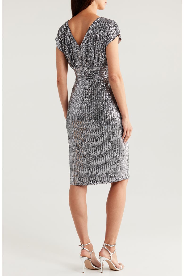 Sequin Cocktail Dress, Alternate, color, CHARCOAL