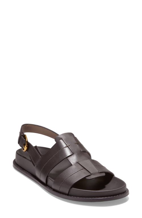 Cole Haan Marlee Slingback Fisherman Sandal In Dark Chocolate Leather