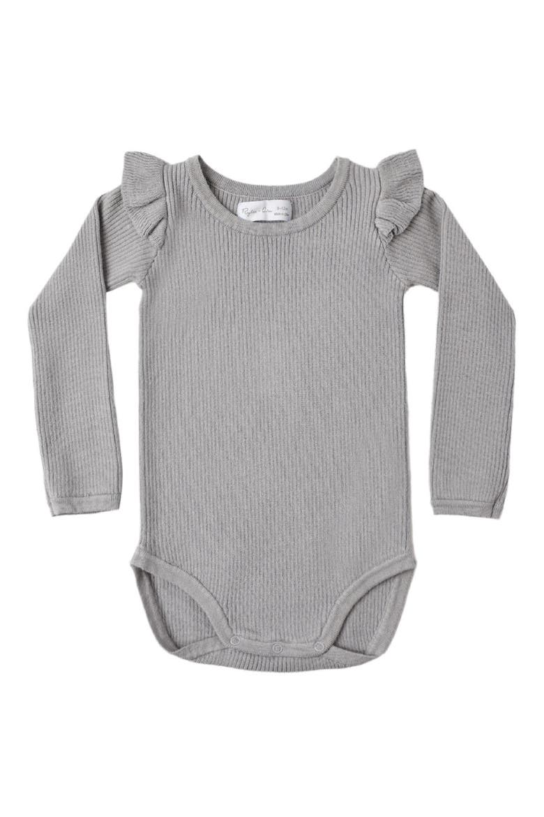 Kids' Shoulder Ruffle Bodysuit, Main, color, DUSTY-BLUE