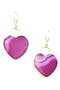 Pink Heart Stone Drop Earrings
