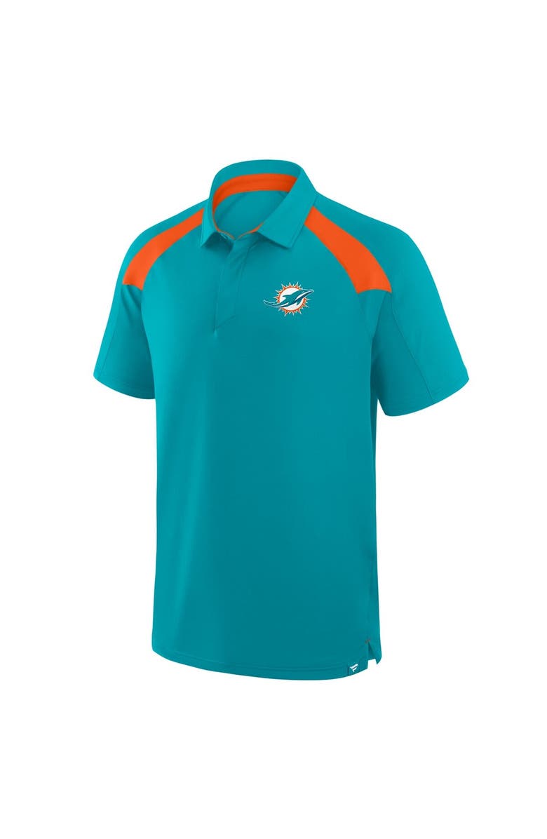 FANATICS Men's Fanatics Aqua Miami Dolphins Back Around Raglan Polo, Alternate, color, Aqua