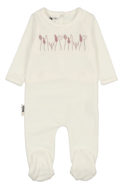 Garden Embroidered Footie