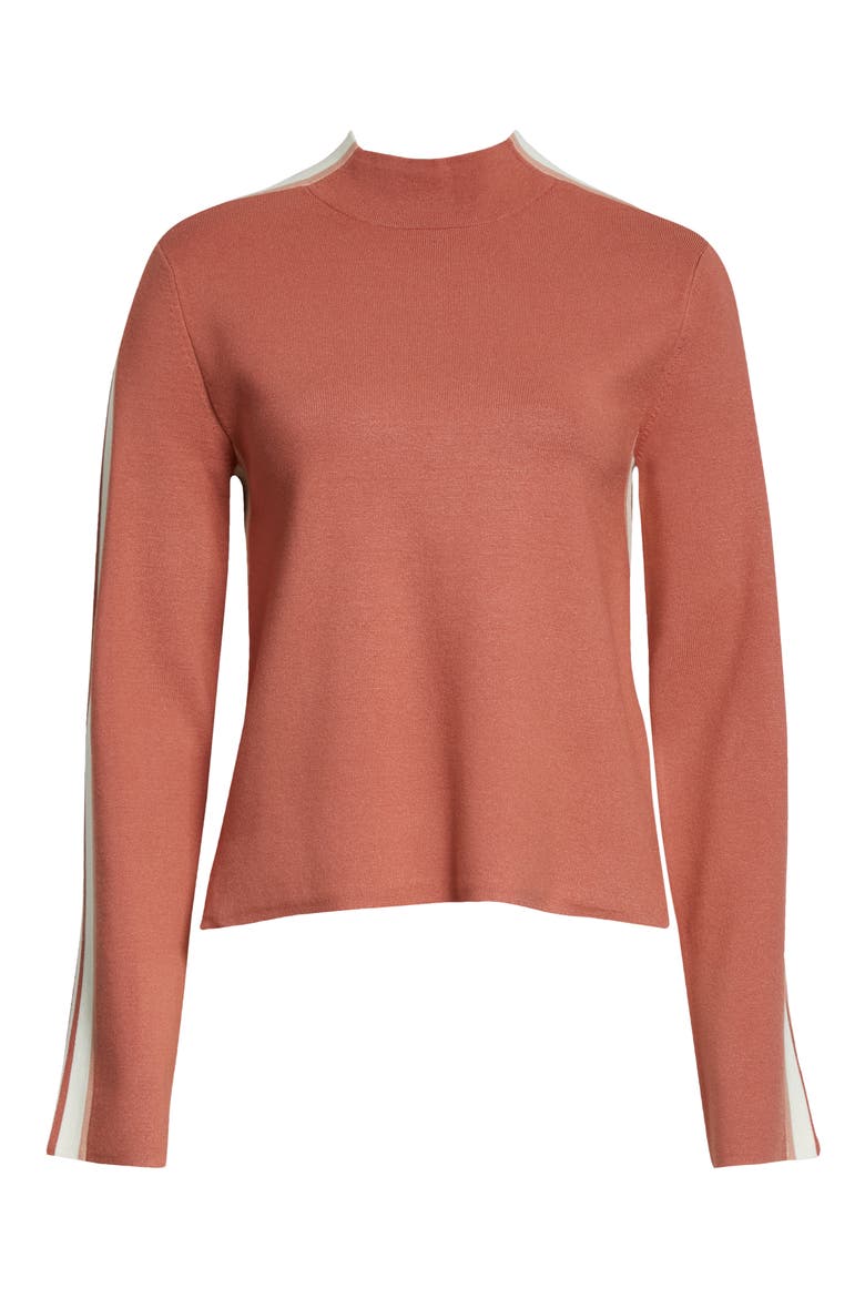 Retha Side Stripe Sweater, Alternate, color, TERRACOTTA
