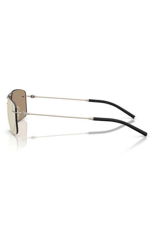 Moncler 56mm Rimless Rectangular Sunglasses In Matte Bronze