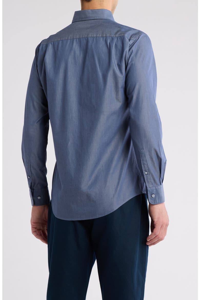 Sunrise Beach Sports Fit Cotton Button-Up Shirt, Alternate, color, AIRFORCE