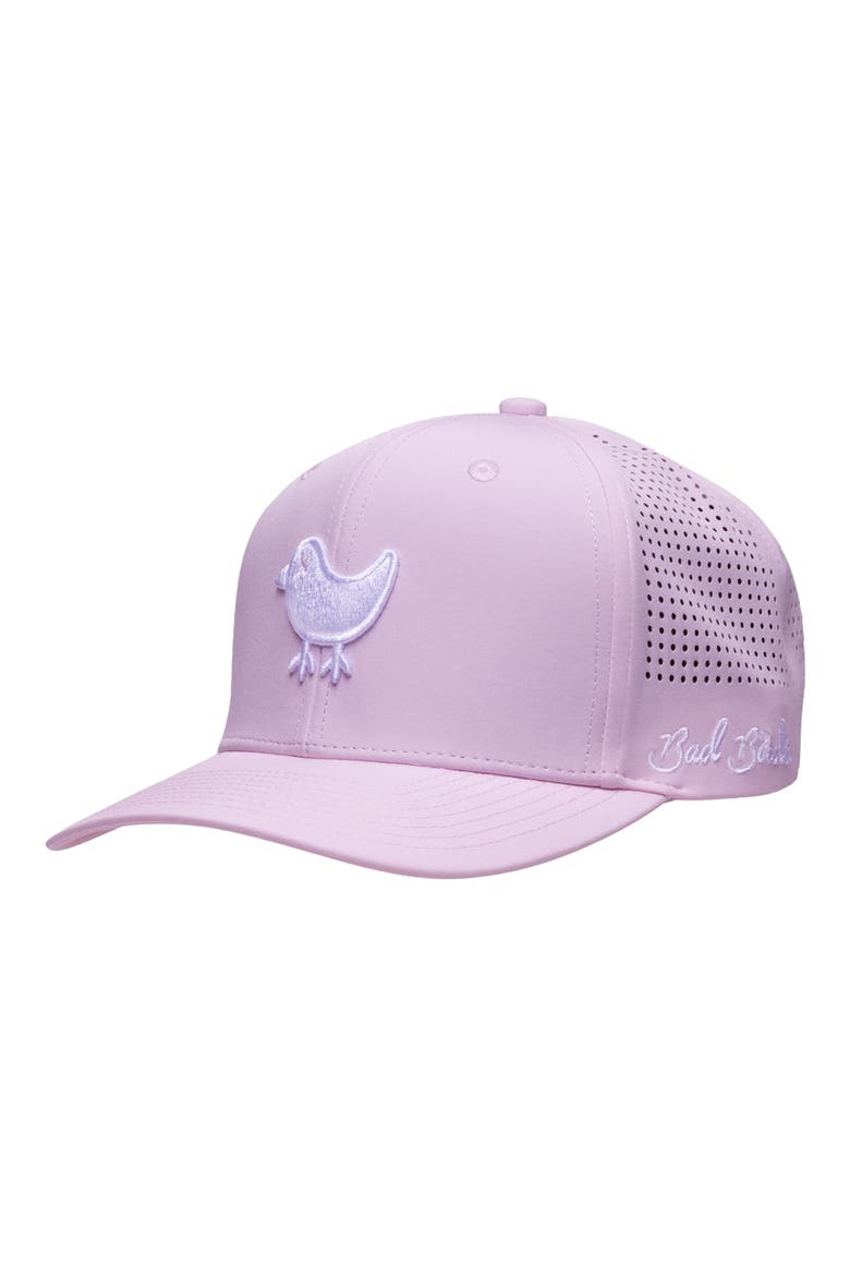 Logo Embroidered Snapback Trucker Hat, Main, color, FROSTY PETAL