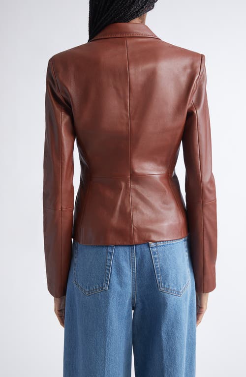 St John St. John Soft Luxe Napa Leather Jacket In Brown