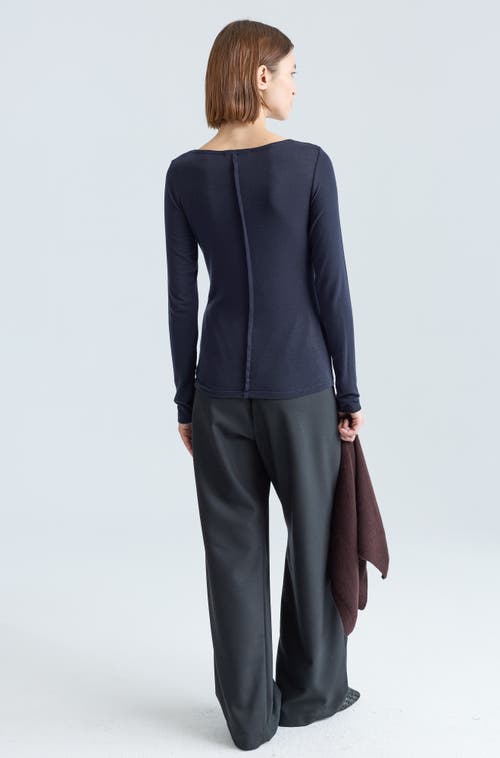Almina Concept Long Sleeve Boat Tee In Blue
