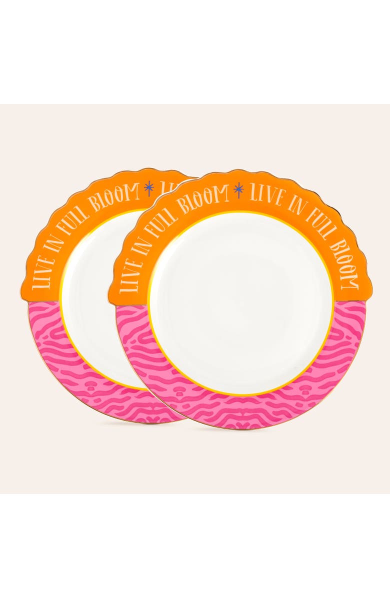 Zsa Zsa Zsu Luohu Porcelain Service Plate 11 In Set Of 2, Main, color, Pink