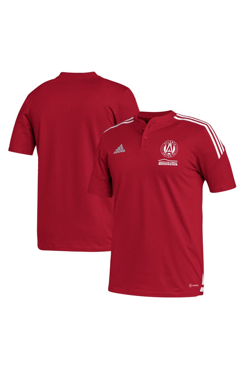 adidas Men's adidas Red Atlanta United FC Henley AEROREADY Polo, Main, color, 
