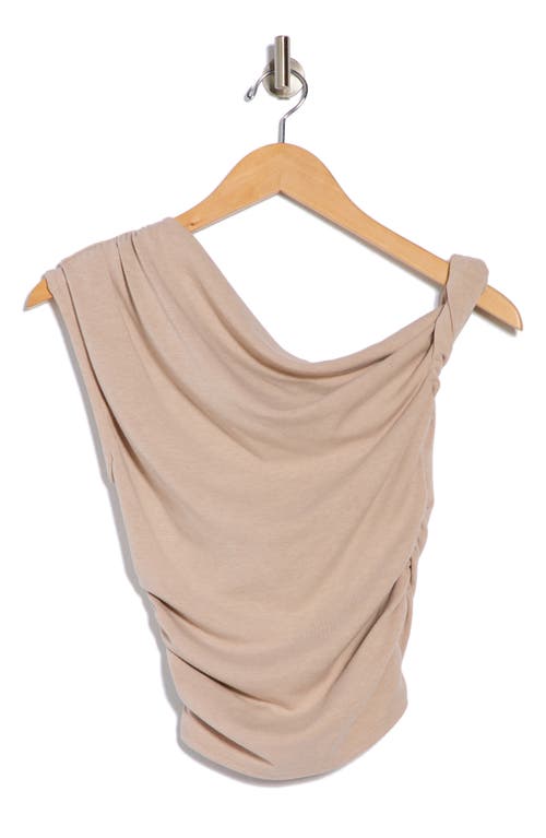 Lush One Shoulder Twist Top In Neutral