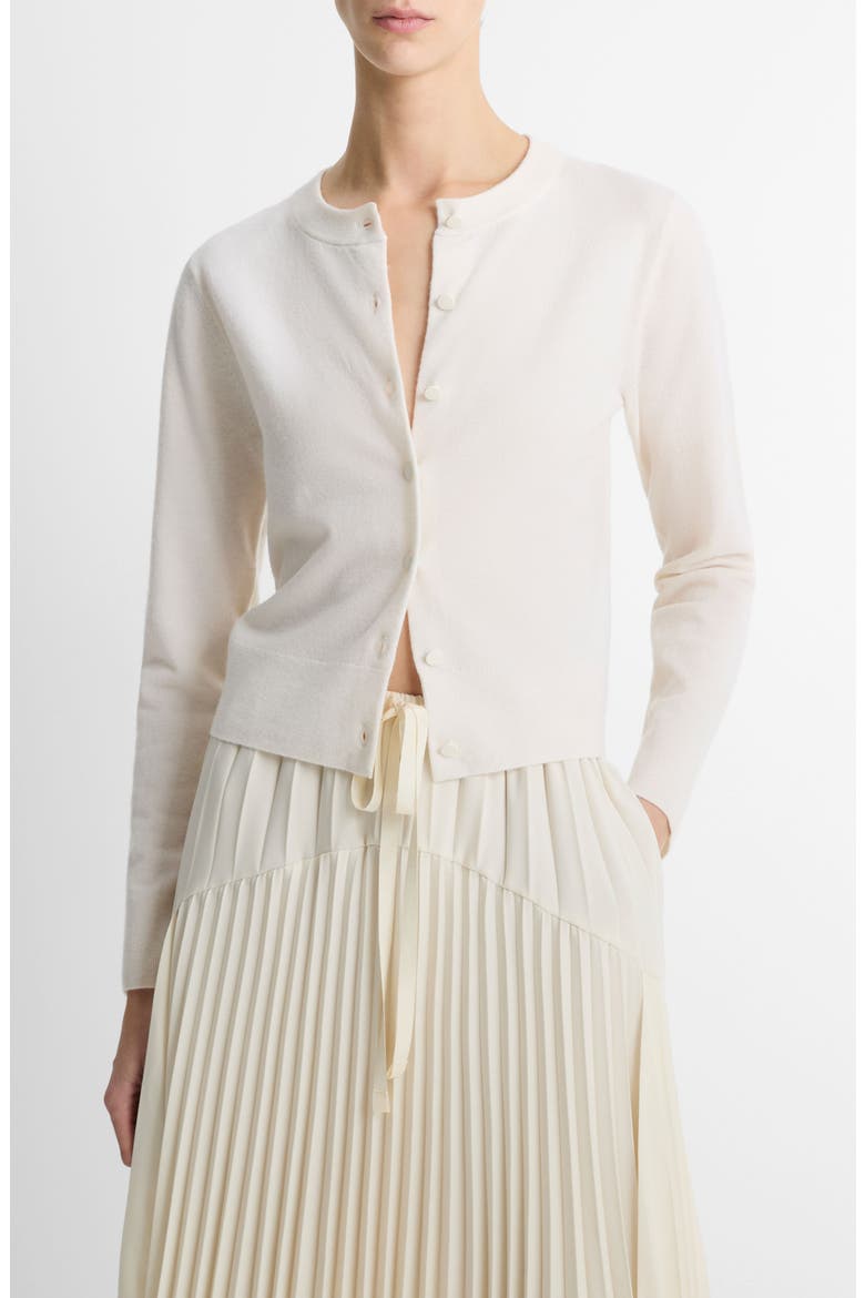 Tipped Half Moon Cardigan, Main, color, OFF WHITE/OPTIC WHITE