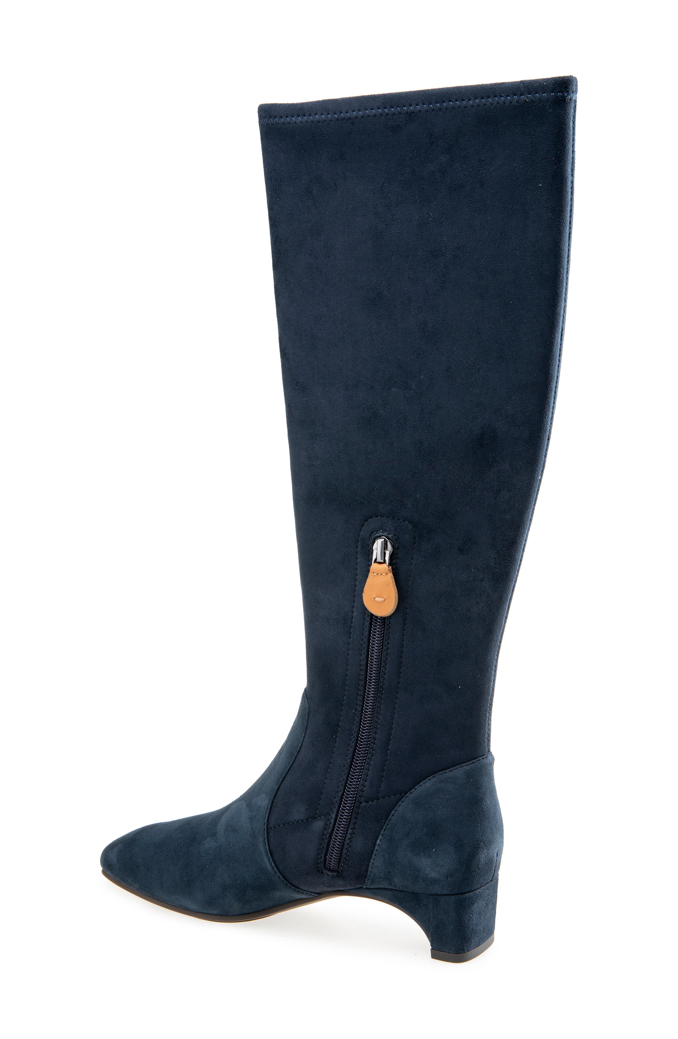 Namaste Stretch Knee High Boot, Alternate, color, NAVY SUEDE