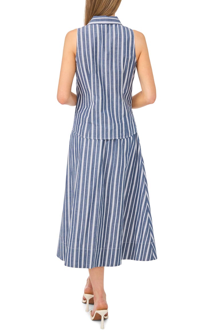 Sleeveless Button Down Shirt, Alternate, color, CLASSIC NAVY