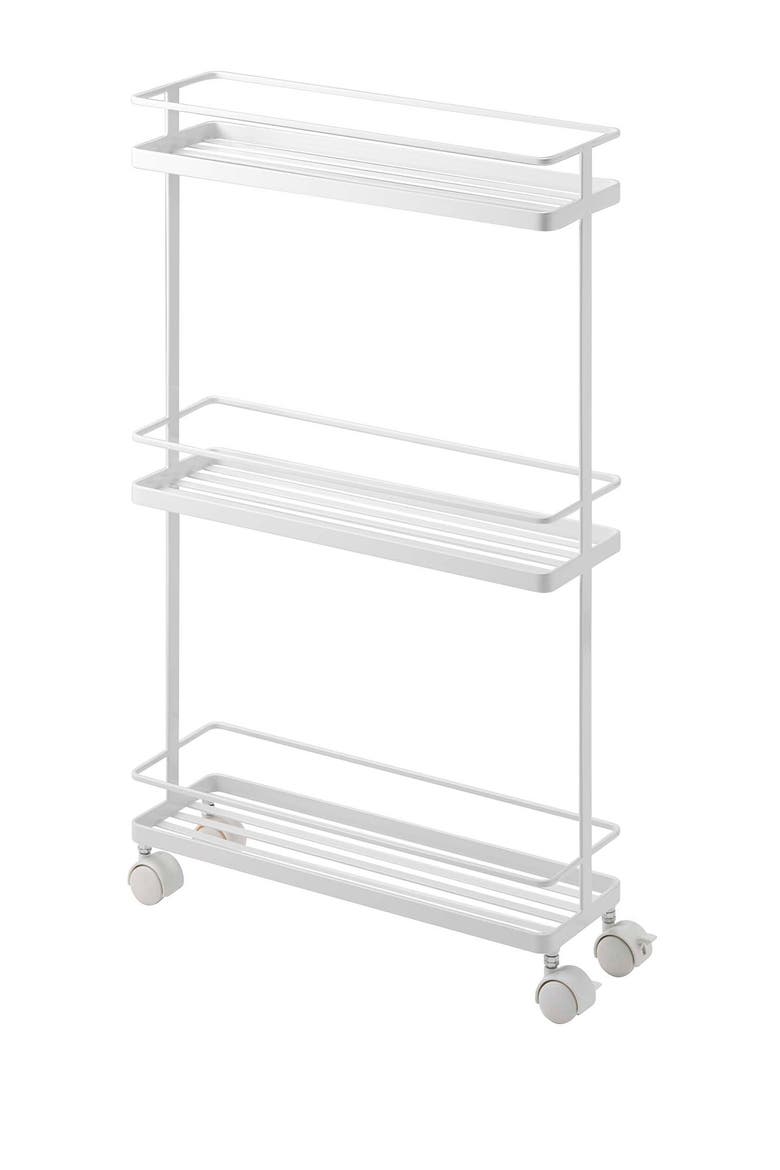Tower Rolling Kitchen Storage Rack, Main, color, WHITE