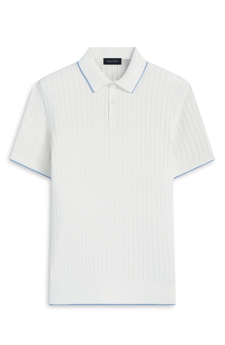Bugatchi Ribbed Polo Sweater, Alternate, color, Chalk