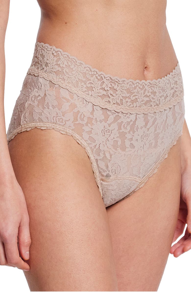 Hanky Panky x Saalt Signature Lace<sup>®</sup> Leakproof French Briefs, Alternate, color, Chai