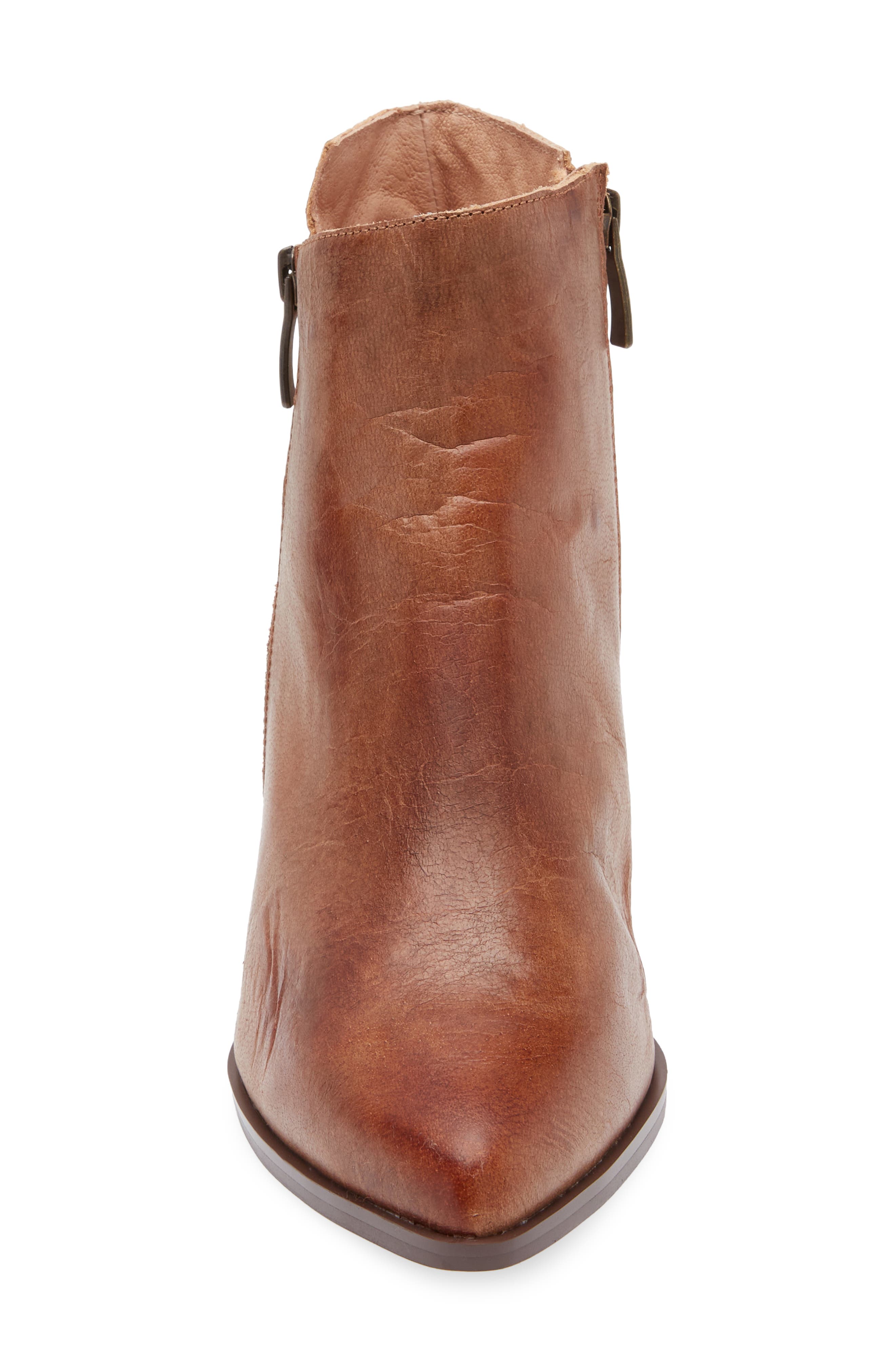 Chocolat Blu Eri Pointed Toe Bootie, Alternate, color, Brown Leather