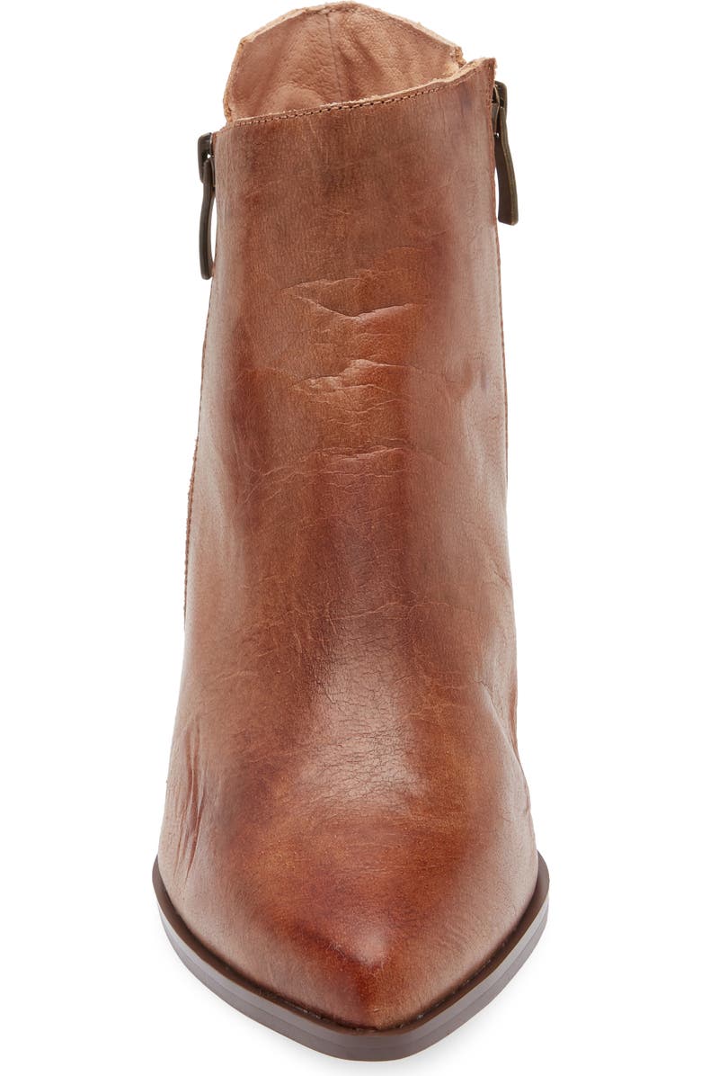 Chocolat Blu Eri Pointed Toe Bootie, Alternate, color, Brown Leather