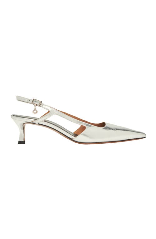 Shop Maje Silver Leather Strappy Heels