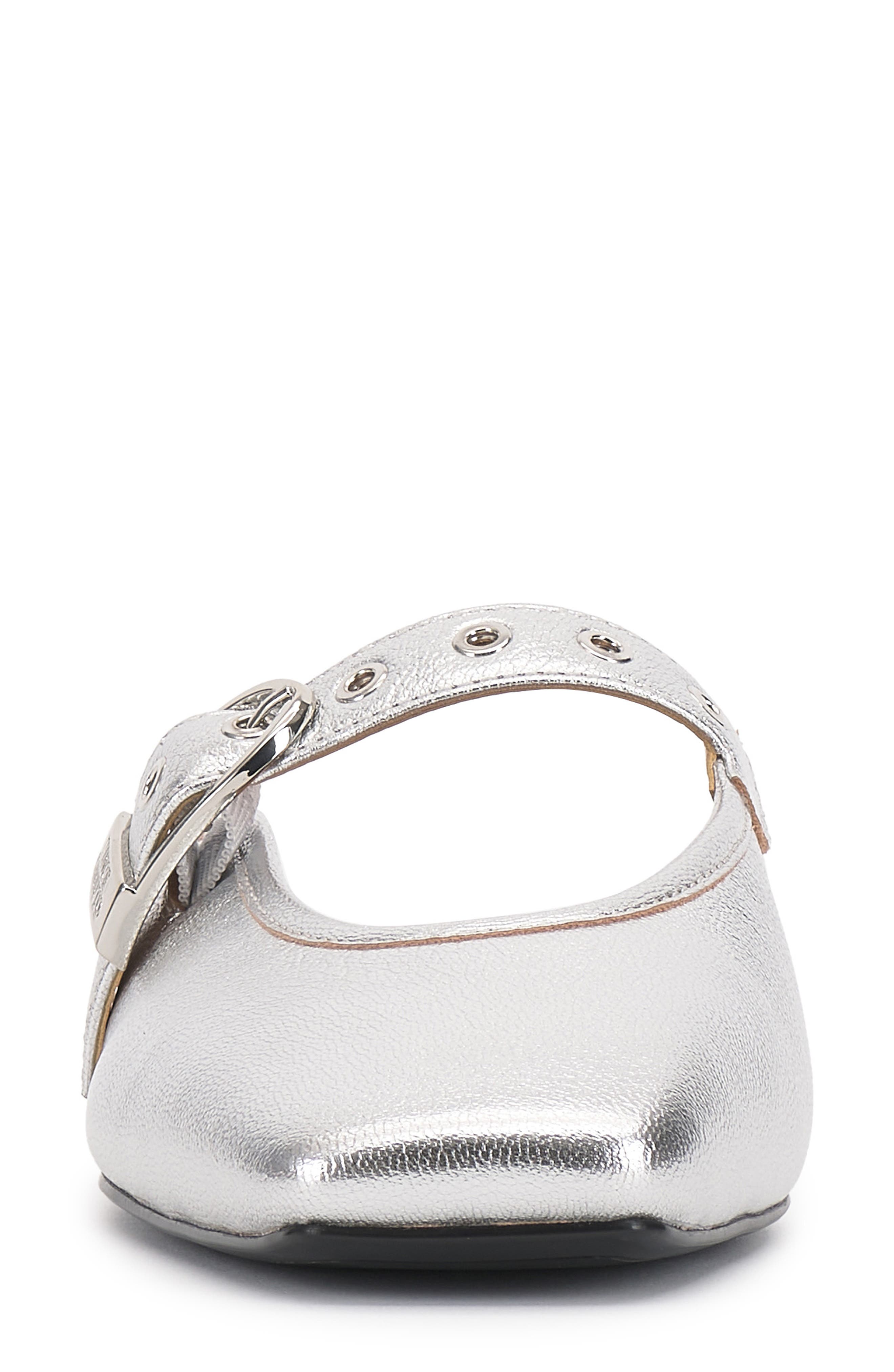 Vaydie Flat Mule, Alternate, color, LUX SILVER