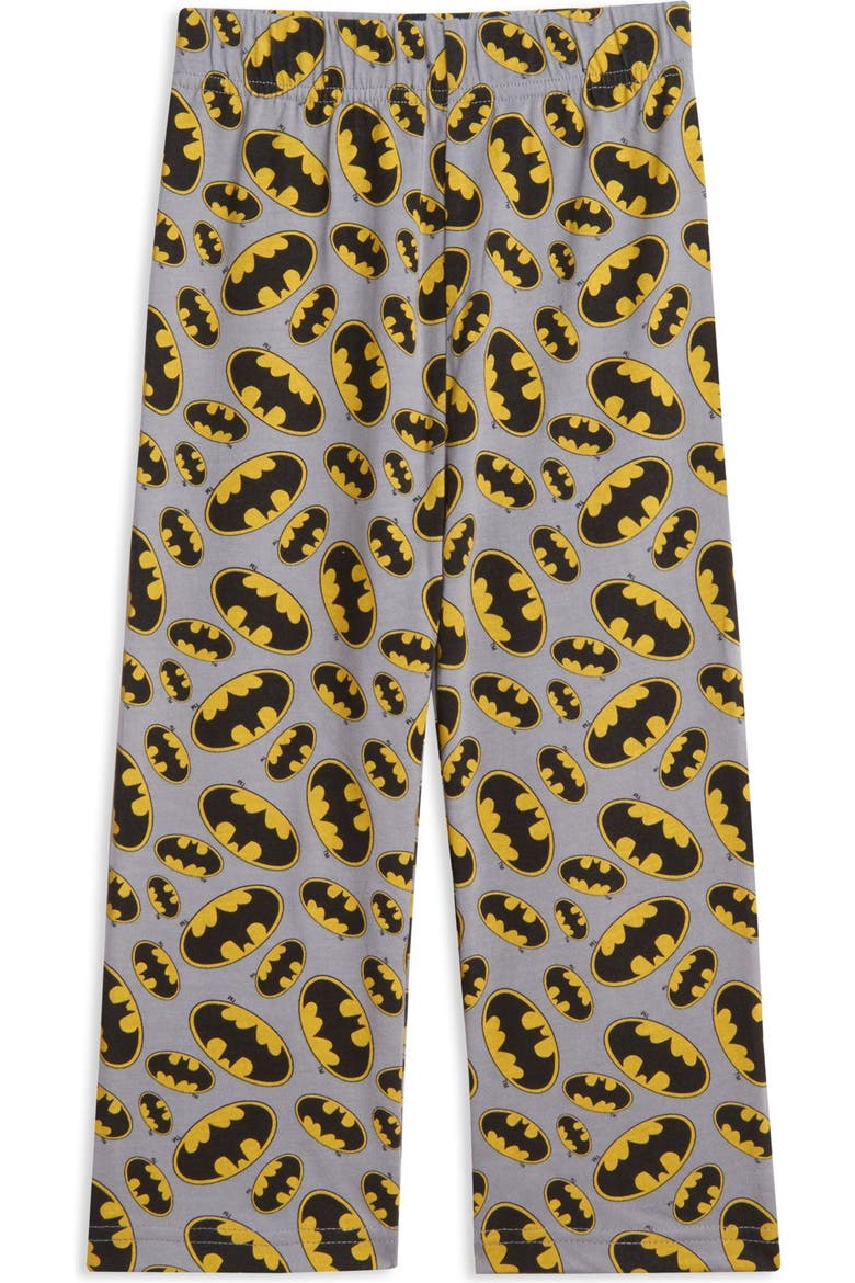 Justice League Batman 3 Piece Pajama Shirt Pants and Cape Set, Alternate, color, Batman Gray Black