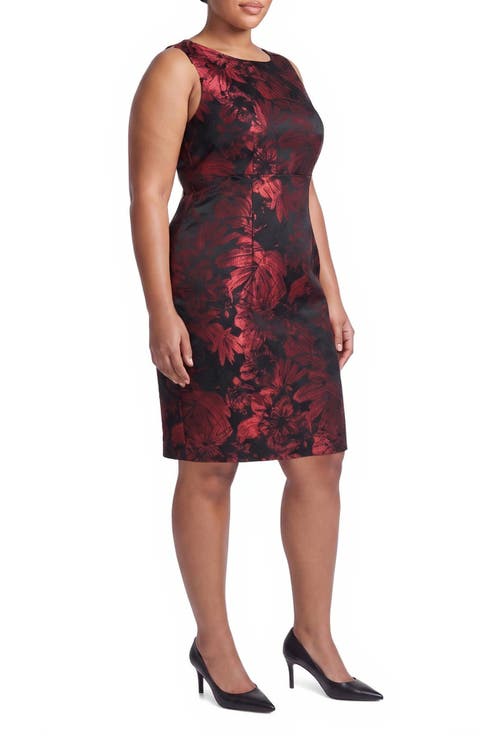 Empire Seamed Jacquard Sheath Dress