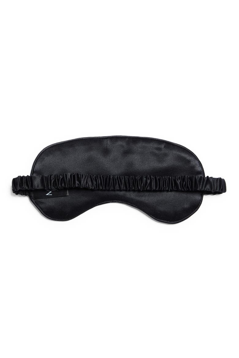 Logo Silk Eye Mask, Alternate, color, BLACK