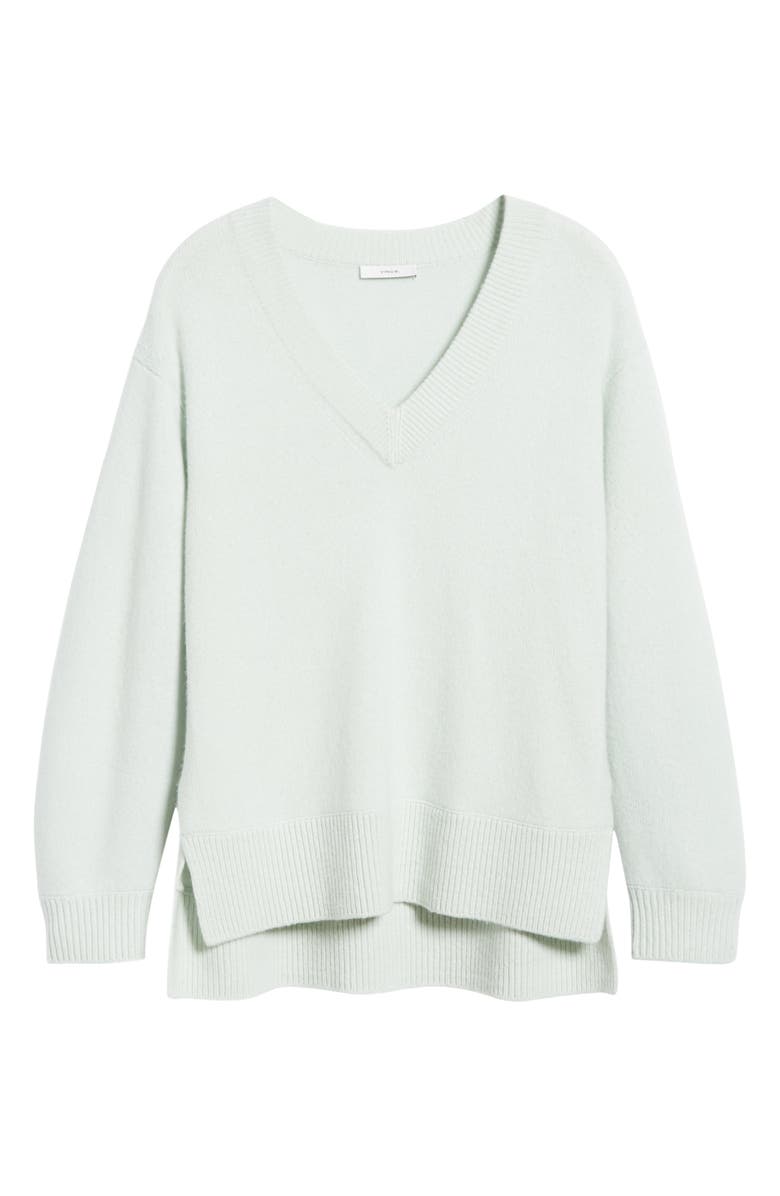 Vince V-Neck Cashmere Tunic Sweater, Alternate, color, 