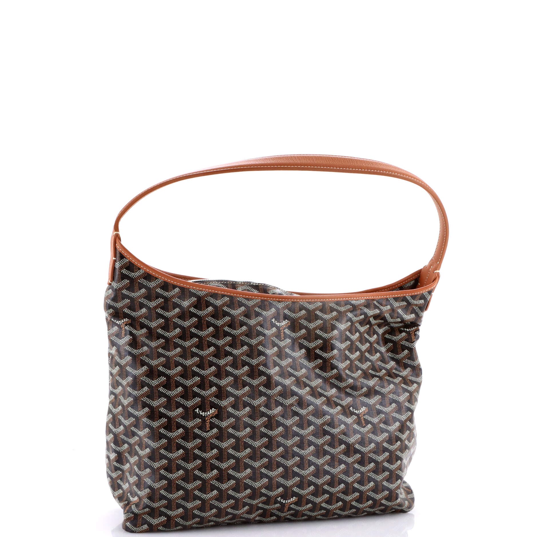 Pre-Owned Goyard Boheme Hobo Coated Canvas, Alternate, color, Brown