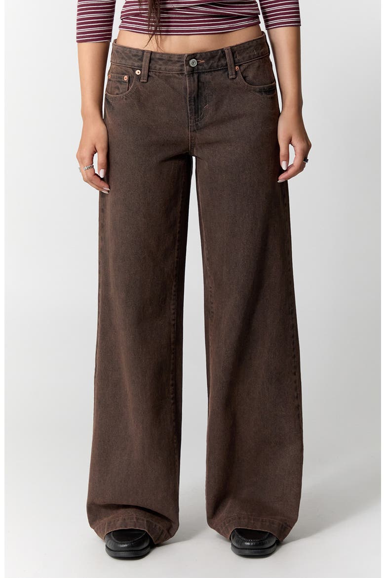 Casey Low Rise Baggy Wide Leg Jeans, Main, color, BROWN