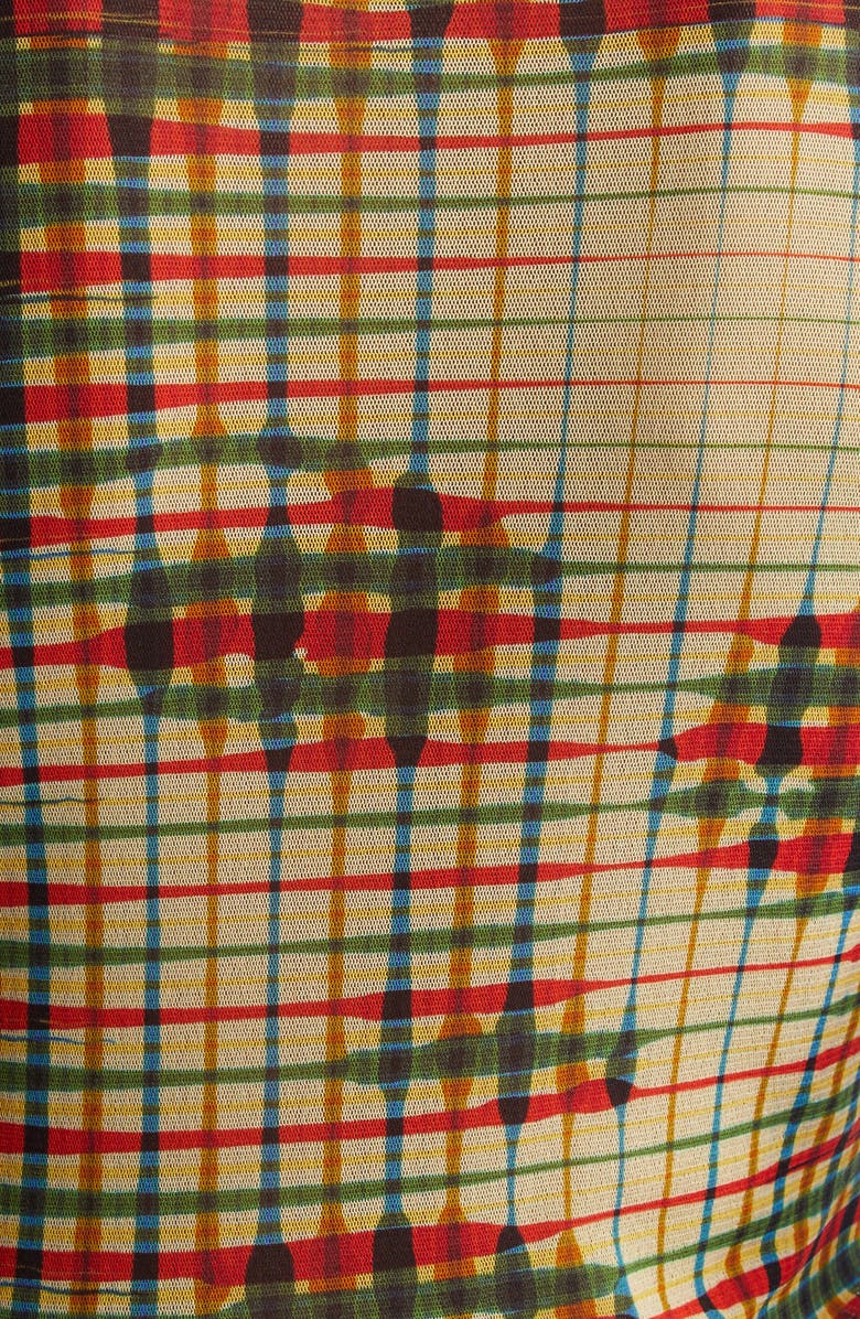 Jean Paul Gaultier Portrait Print Long Sleeve Mesh Top, Alternate, color, 