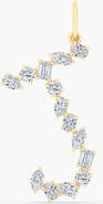 Everlee Multi-Shape Letter "J" Lab Diamond Charm in 14K