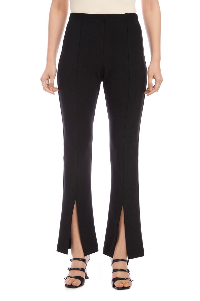 Harlow Slit Hem Bootcut Pants, Main, color, BLACK