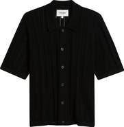 Corridor Pointelle Stripe Short Sleeve Organic Cotton Sweater