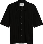 Corridor Pointelle Stripe Short Sleeve Organic Cotton Sweater