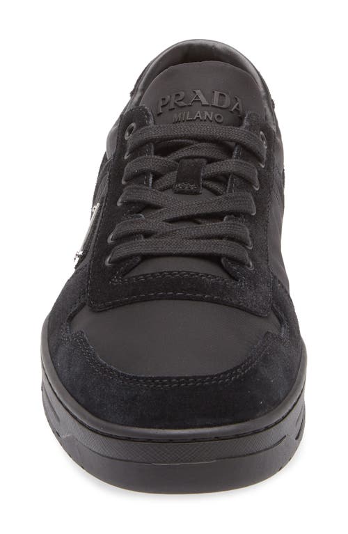 Prada Downtown Logo Low Top Sneaker In Black