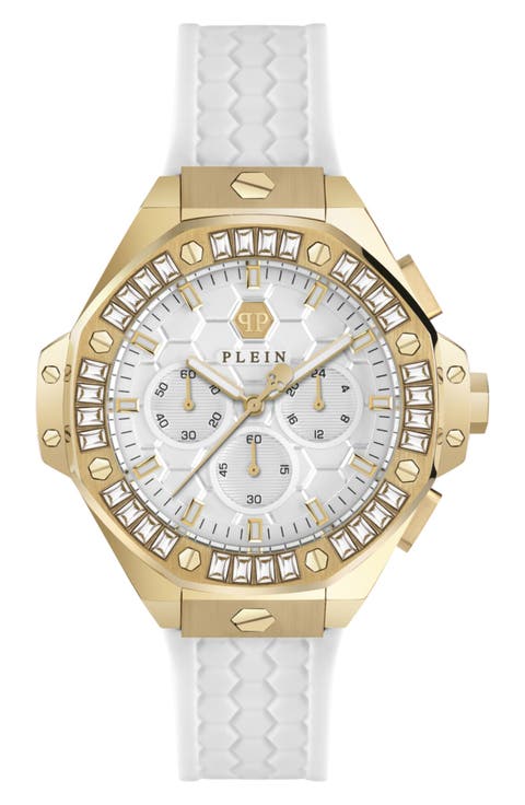 Royal Chronograph Silicone Strap Watch, 42mm
