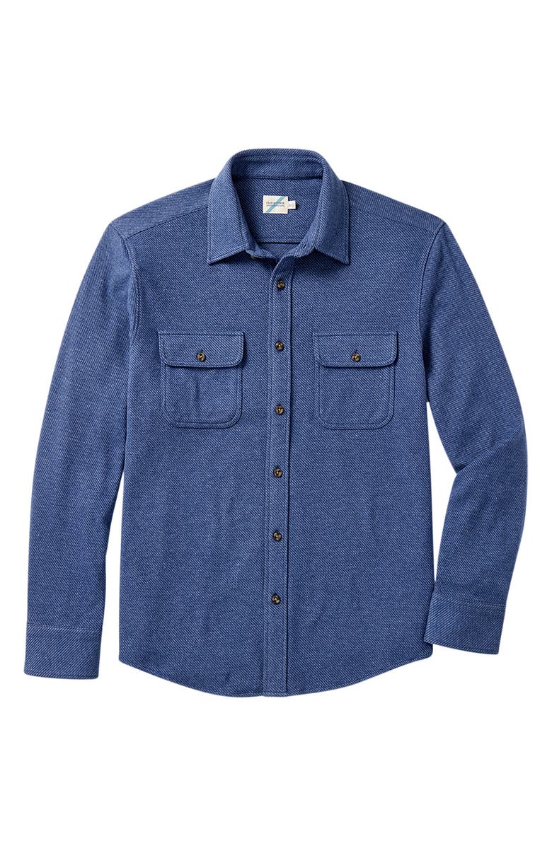 Fair Harbor Dunewood Stretch Flannel Button-Up Shirt, Alternate, color, Navy Twill