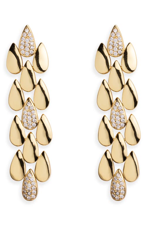 Argento Vivo Puzzle Cubic Zirconia Linear Drop Earrings In Gold
