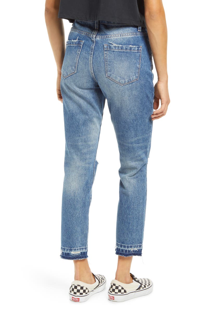 BLANKNYC The Madison Ripped Straight Leg Crop Jeans, Alternate, color,