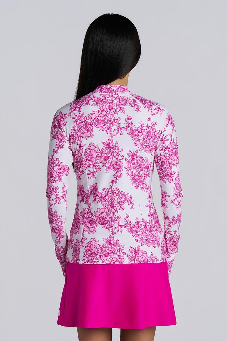 Women's Escalante Zip Rash Guard, UPF 50+ Sun Protection, Alternate, color, Fuchsia Pink
