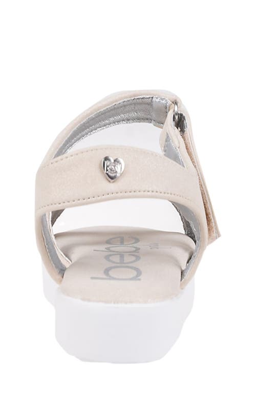 Bebe Little Girls Sporty With Flower Gem Accent Sandals In Tan