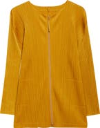 Pleats Please Issey Miyake Monthly Colors September Pleated Longline Zip Jacket