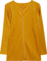 Pleats Please Issey Miyake Monthly Colors September Pleated Longline Zip Jacket