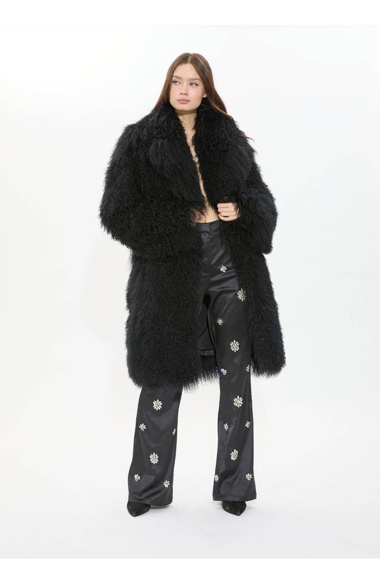 SPARKL Celebrity Fur Coat, Alternate, color, Black