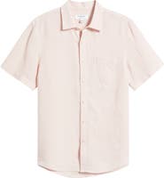 Nordstrom Solid Short Sleeve Linen Button-Up Shirt
