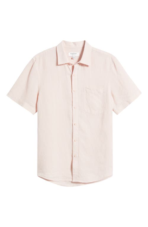 Nordstrom Solid Short Sleeve Linen Button-up Shirt